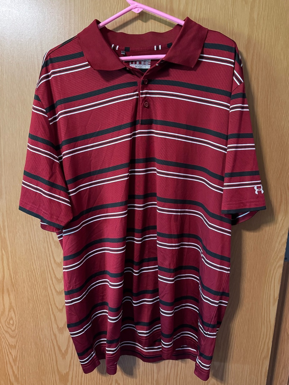 Under Armour Men’s Burgundy Striped Performance Polo